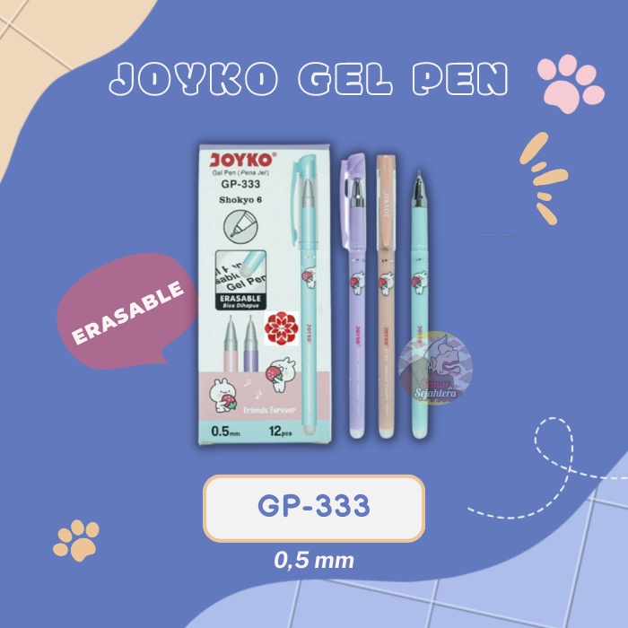 

[PCS] GEL PEN ERASABLE / PULPEN BISA DIHAPUS JOYKO GP-333*