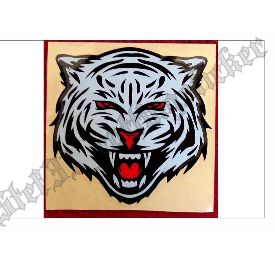 

(Y-5-Y») sticker cutting kepala gambar macan keren, stiker kepala harimau putih hitam terlaris murah trending