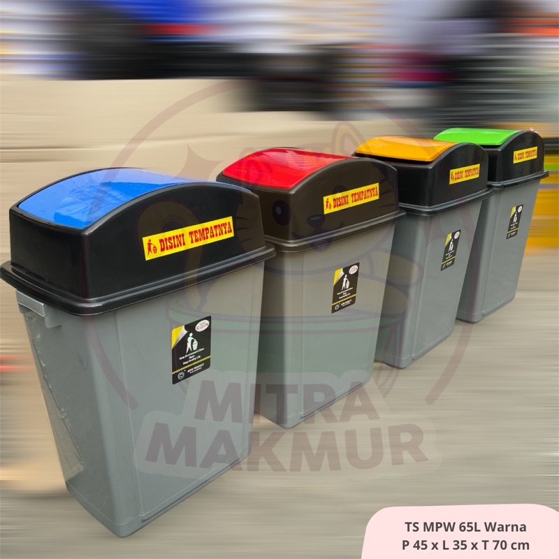 MPW PRODUCT - Tempat Sampah Warna 65 Liter Organik Anorganik