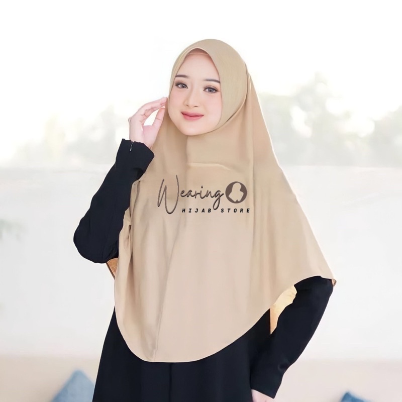 Hijab Khimar Bergo Hamidah Instan Jumbo XL / Kerudung Malay Jersey (XL)