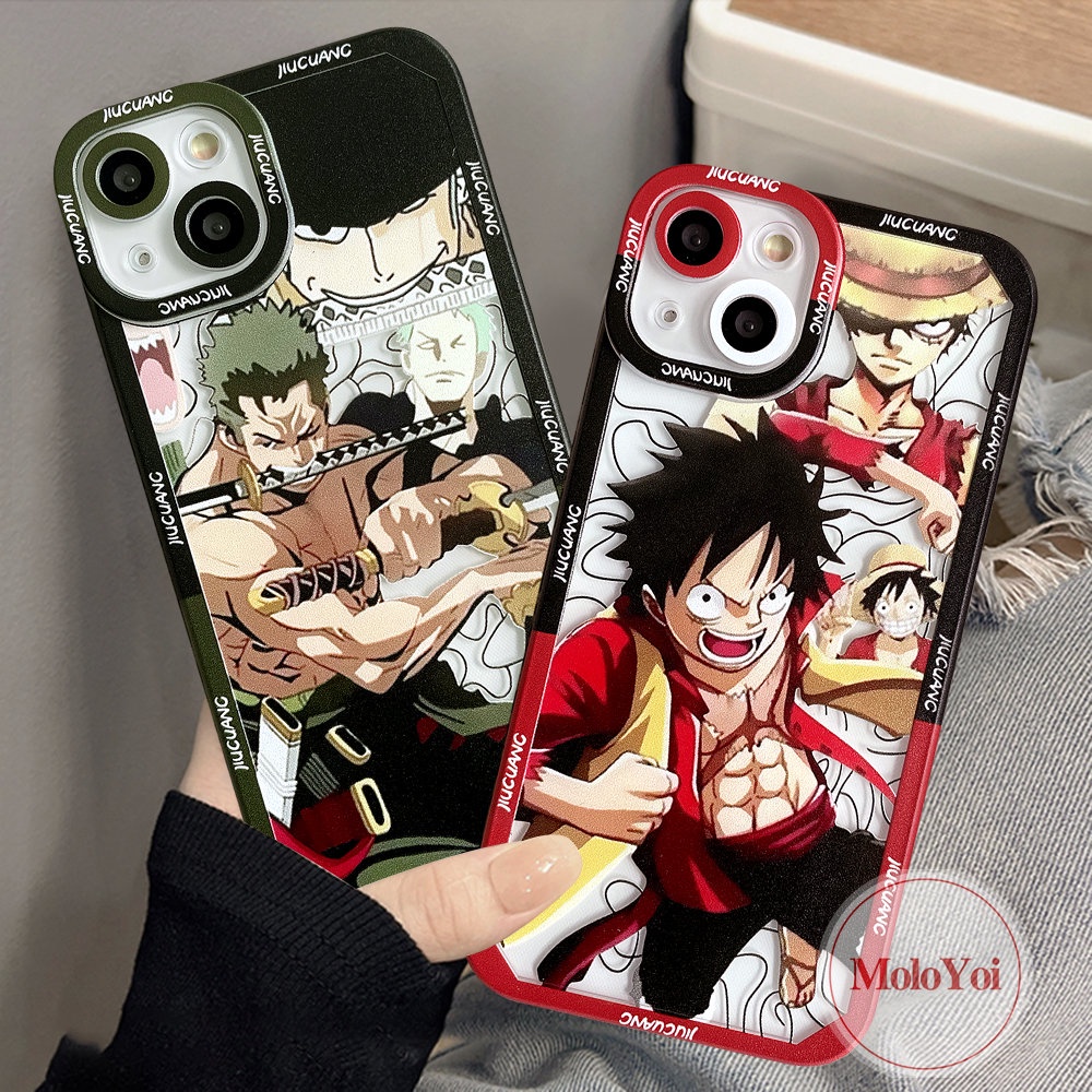 Casing TPU Lembut Anime Kartun One Piece Zoro Luffy Kompatibel Untuk iPhone 11 Pro Max XR 14 13 12 Pro Max 7Plus 8Plus X XS Max 6 6s 8 7 Plus SE 2020 Shockproof Angel Eyes