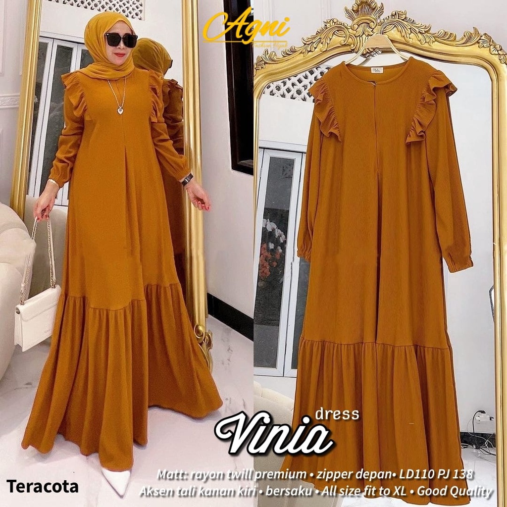 gamis vinia dress ready siap kirim