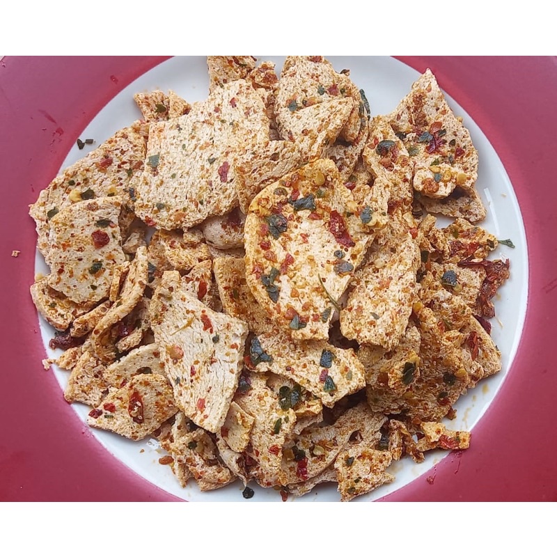 

(1kg) Kripik Basreng (Baso Goreng) Pedas Daun Jeruk