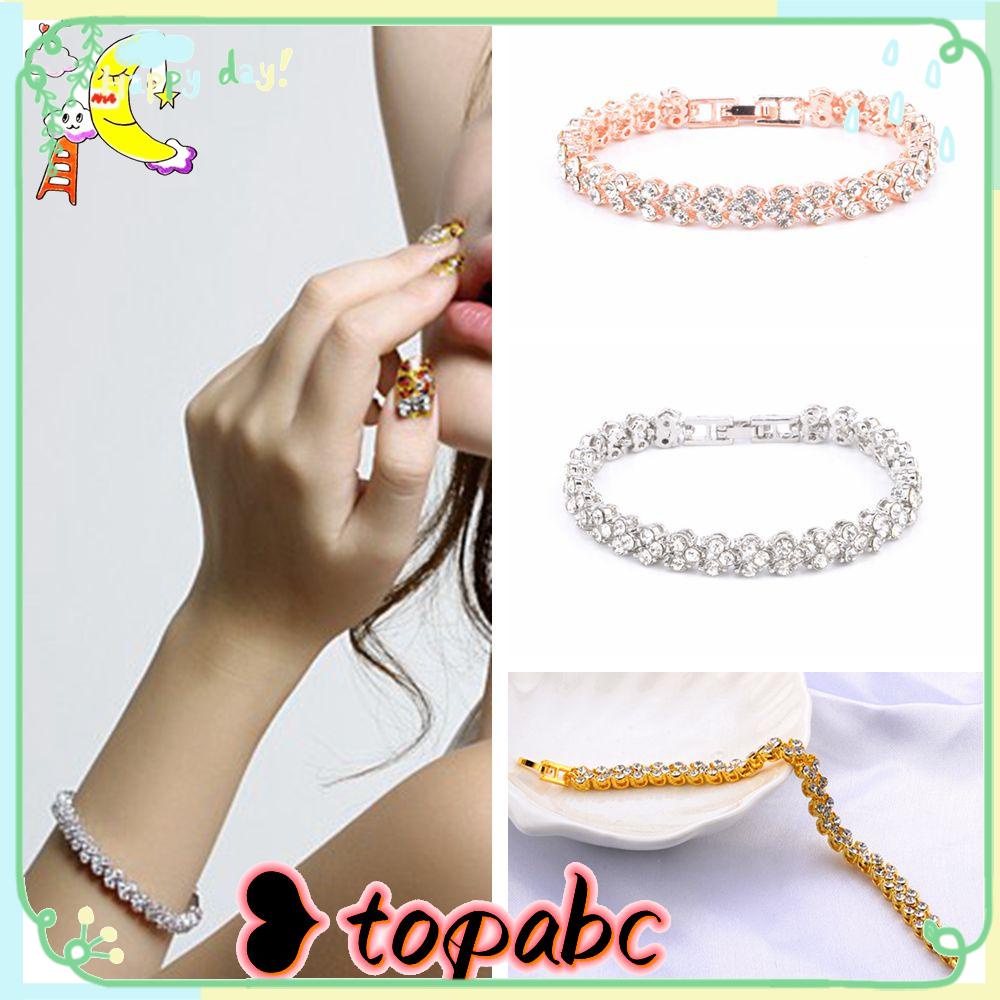 Gelang Rantai TOP Mewah Baru Cantik Berlian Imitasi Jernih