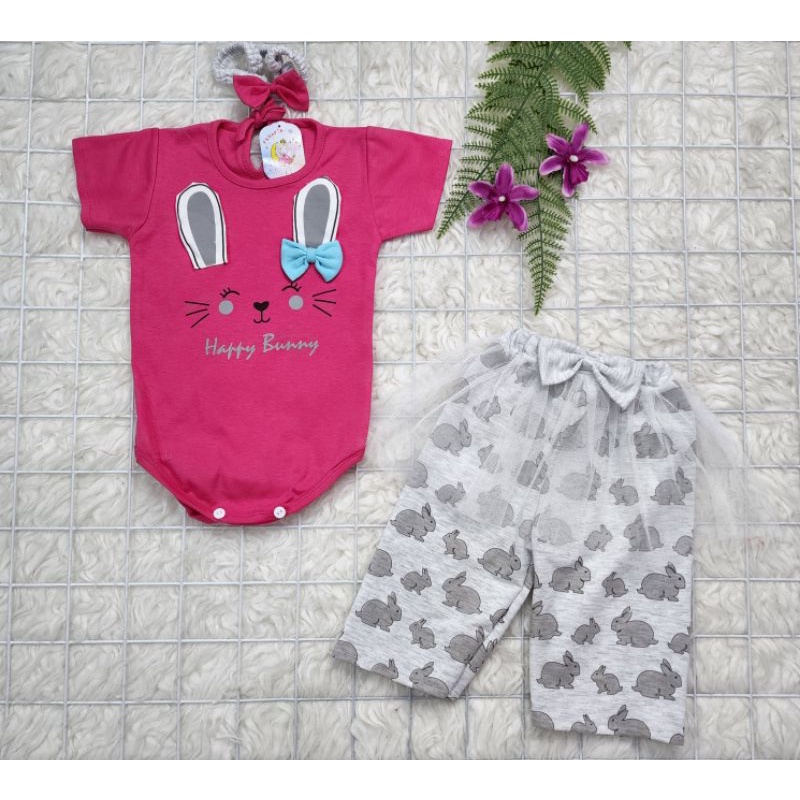 baju bayi perempuan Set tutu jumper Little bunny