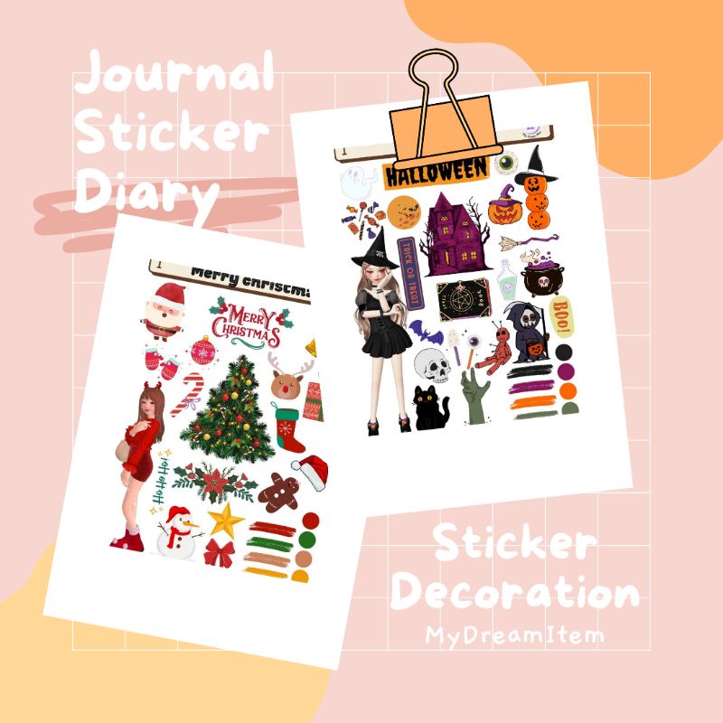 

Sticker 1 sheet NO CUT Journal Diary Sticker Glossy Paper for Planner Scrapbook Sticker