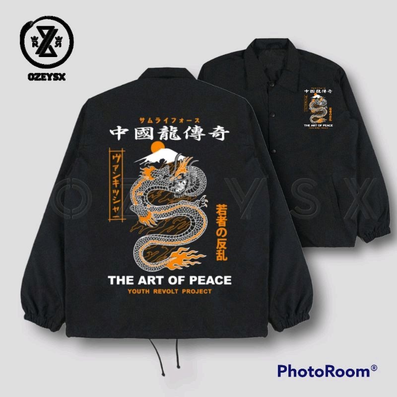 Coach Jaket Dragon Samurai Blue Parasut Dewasa Pria wanita - Jaket Coach Parasut Premium terbaru