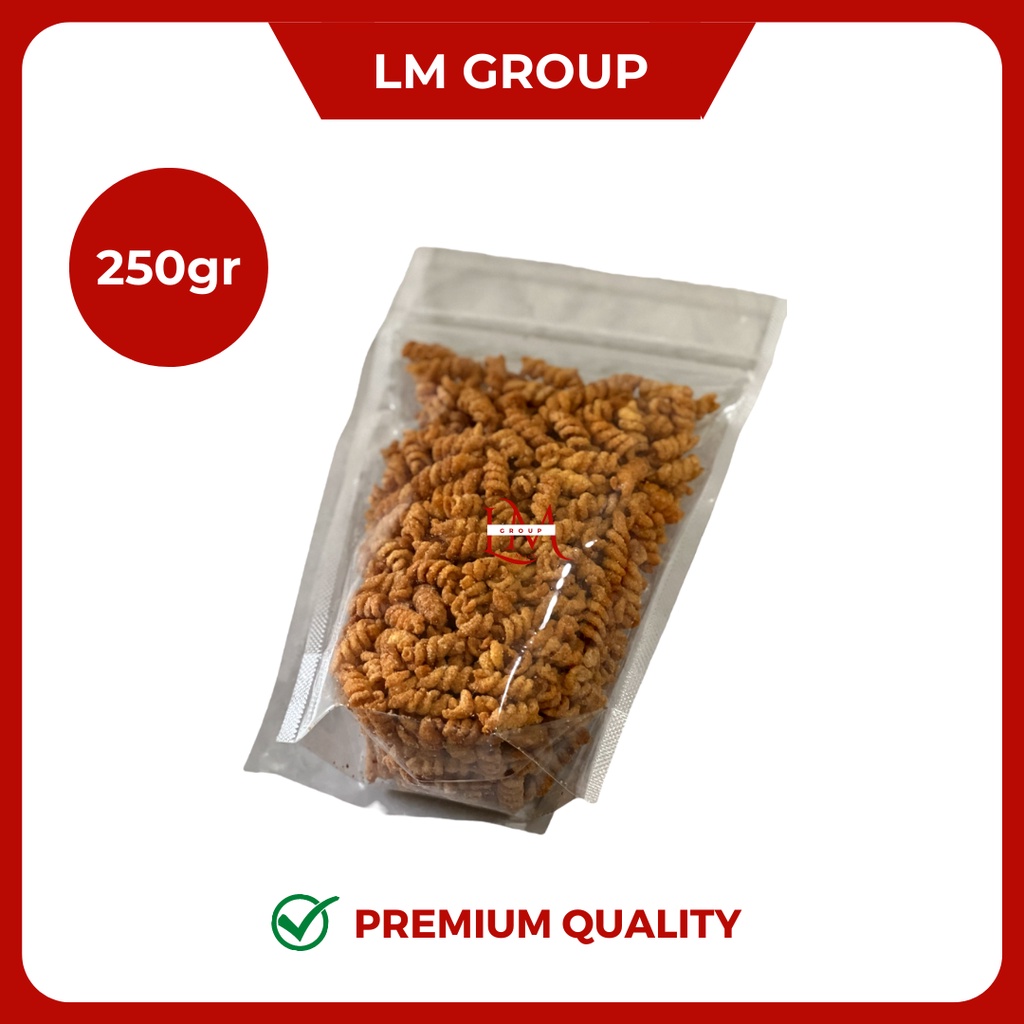 Makaroni Spiral Pedas Asin Snack Kiloan Premium LM @250gr