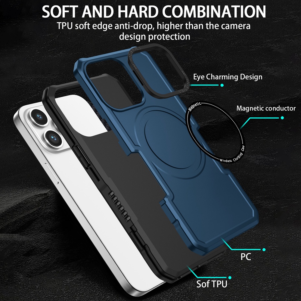 3in1 Casing Handphone Armor 3in1 Untuk Iphone14Plus11 12 Pro Max 13 14 Pro Max Shockproof Case Magnetic Cover Super Casing Anti Jatuh iPhone