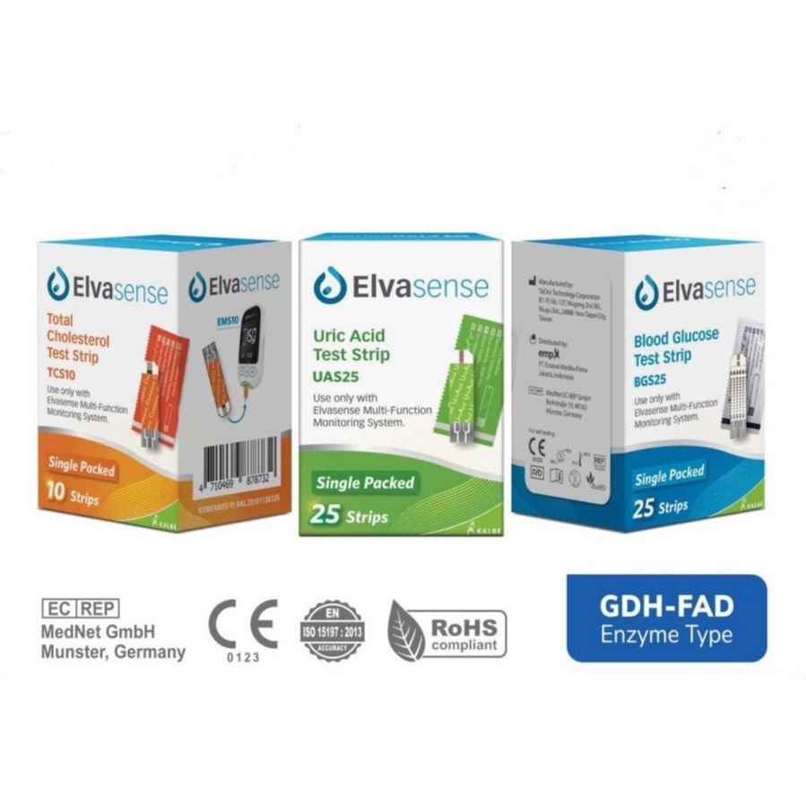 Strip Elvasense Glucose - Refill Isi Ulang Gula Darah Elvasense Stik Isi Ulang Gula Darah