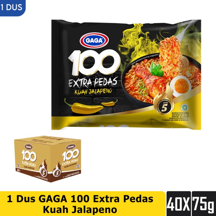 

Gaga 100 kuah ektra pedas jalapeno (1 dus = 40 pcs)