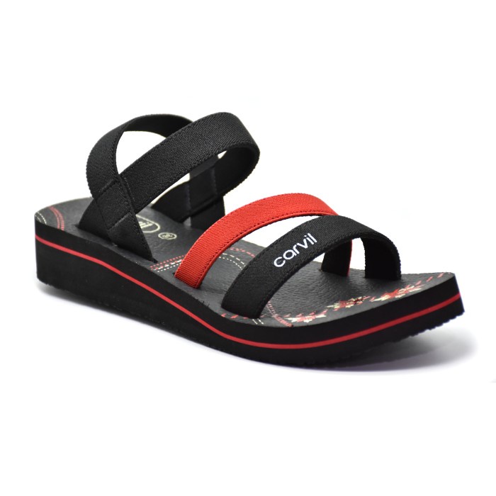 Carvil Salvina TB Black Red Sandal Gunung Wanita_A9