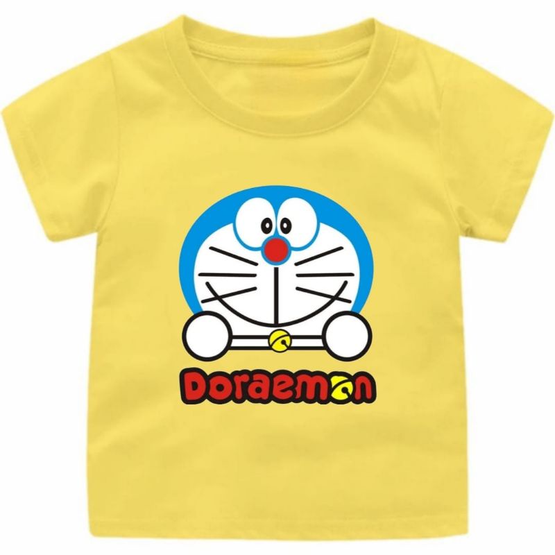 BAJU KAOS ANAK CEWEK/COWOK 1-12 TAHUN KEPALA DORAEMON