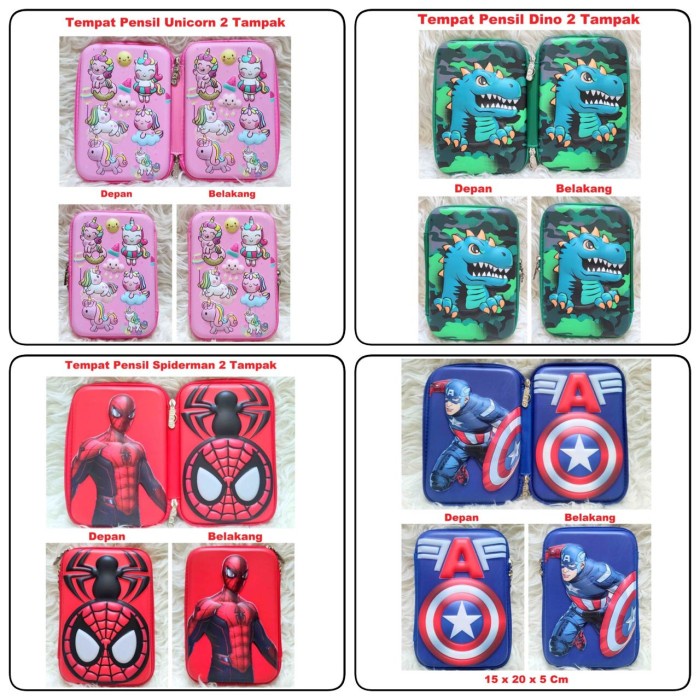 

KOTAK PENSIL TIMBUL 3D KARAKTER 2 SISI /PENCIL HARD CASE MODEL SMIGGLE