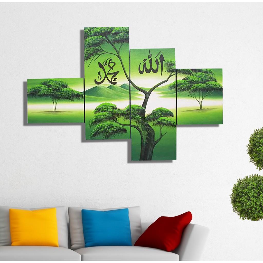 LUKISAN CETAK Tangan Kaligrafi Pemandangan