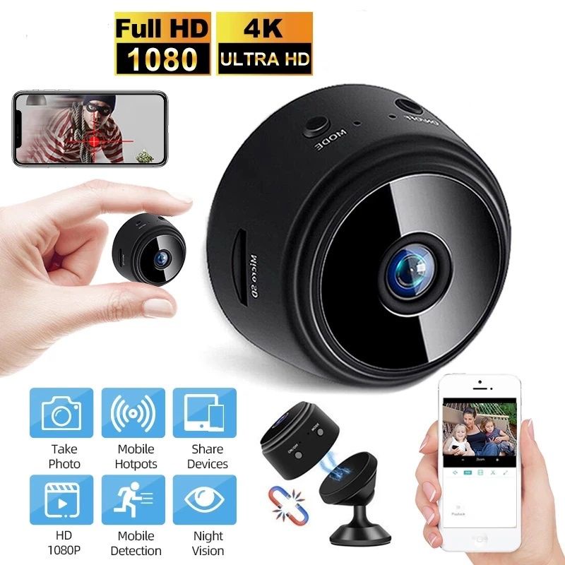 Kamera CCTV Mini A9 - Spy Kamera WIFI full HD 1080P wireless - kamera V380 kecil smart