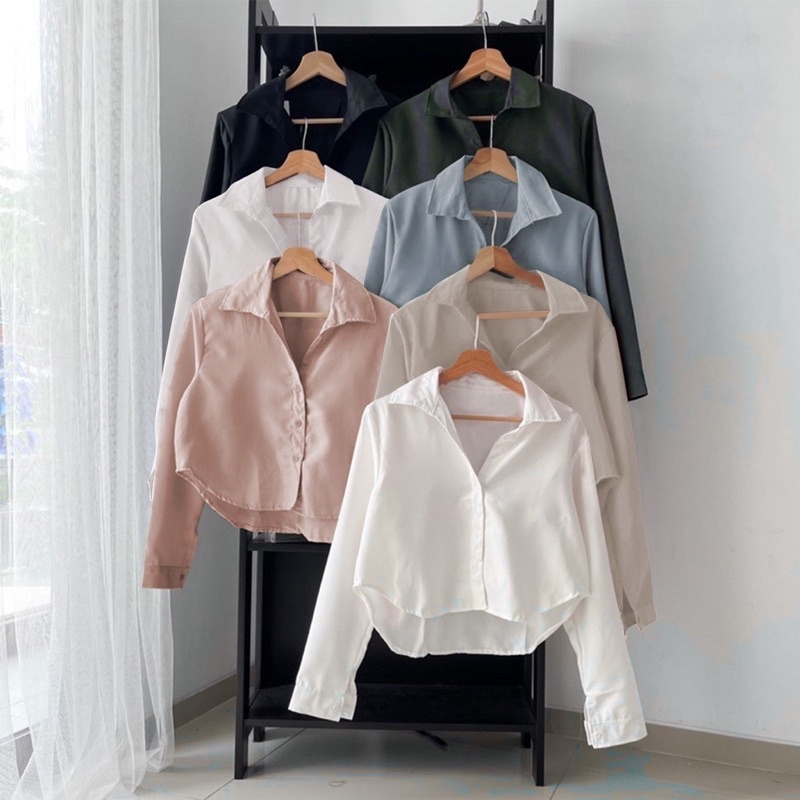 KEMEJA CROP / KEMEJA KOREA / BALSAMINA CROP TOP