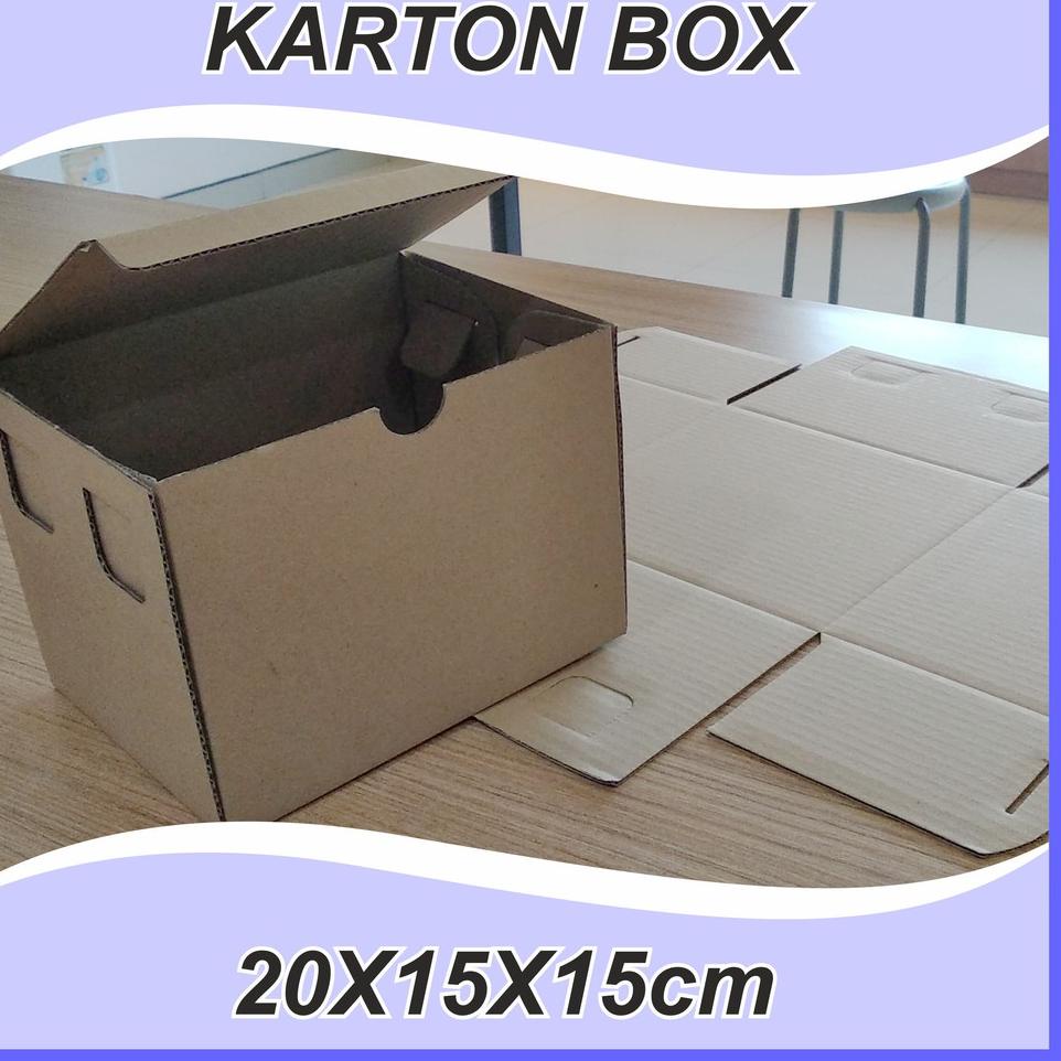 

チ (10 pcs) Karton Box Polos uk 20x15x15 cm BF Kardus Packing Murah Box die cut kotak kue kotak baju aksesoris ㅥ