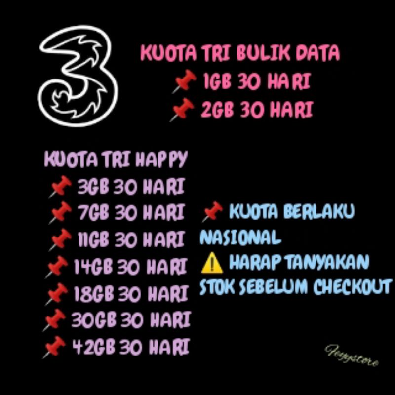 Paket kuota happy tri Paket data tri happy Tri data happy Paket internet happy tri Happy Three murah