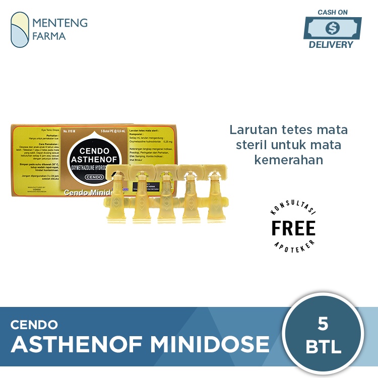 Cendo Asthenof Minidose 0.6 ml - Obat Tetes Mata untuk Iritasi Ringan, Mata Merah dan Kering