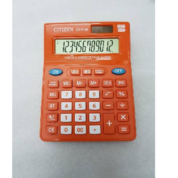 

[PRODUK N8YBY] kalkulator citizen CT-719II Warna warni 12 digit Citizen CT 719 KPY