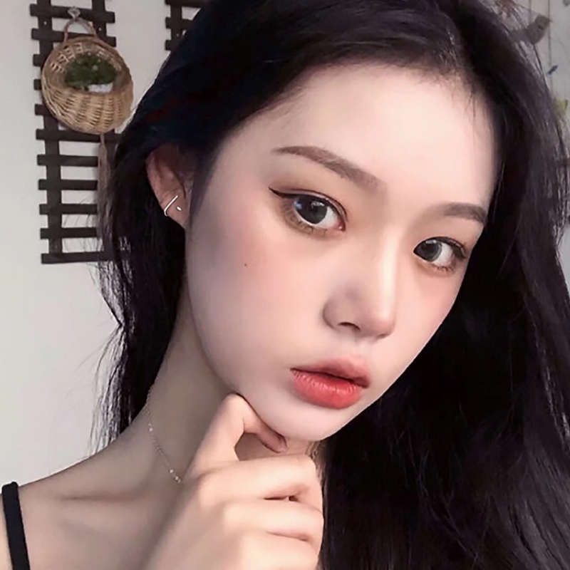We Flower Minimalis s925 Perak U Bentuk Memutar Stud Anting-Anting Untuk Wanita Perempuan Hypoallergenic Garis Geometris Earring Pick Gratis Telinga Perhiasan