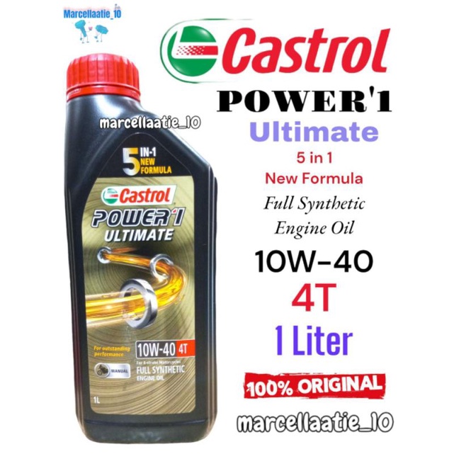 OLI MESIN CASTROL POWER1 ULTIMATE MANUAL 4T 1 LITER 10W-40 OLI CASTROL MURAH OLI CASTROL ORI OLI MOT