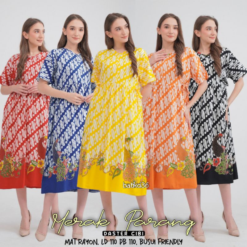 (semerbak ori) Daster wanita batik rayon jumbo premium halus murah model Payung ibu remaja kece keren busana pakaian kasual homedress lengan stylish fesyen harian terlaris nyaman dipakai hamil homedress gaul unik menyusui dewasa bagus adem cantik Kekinian