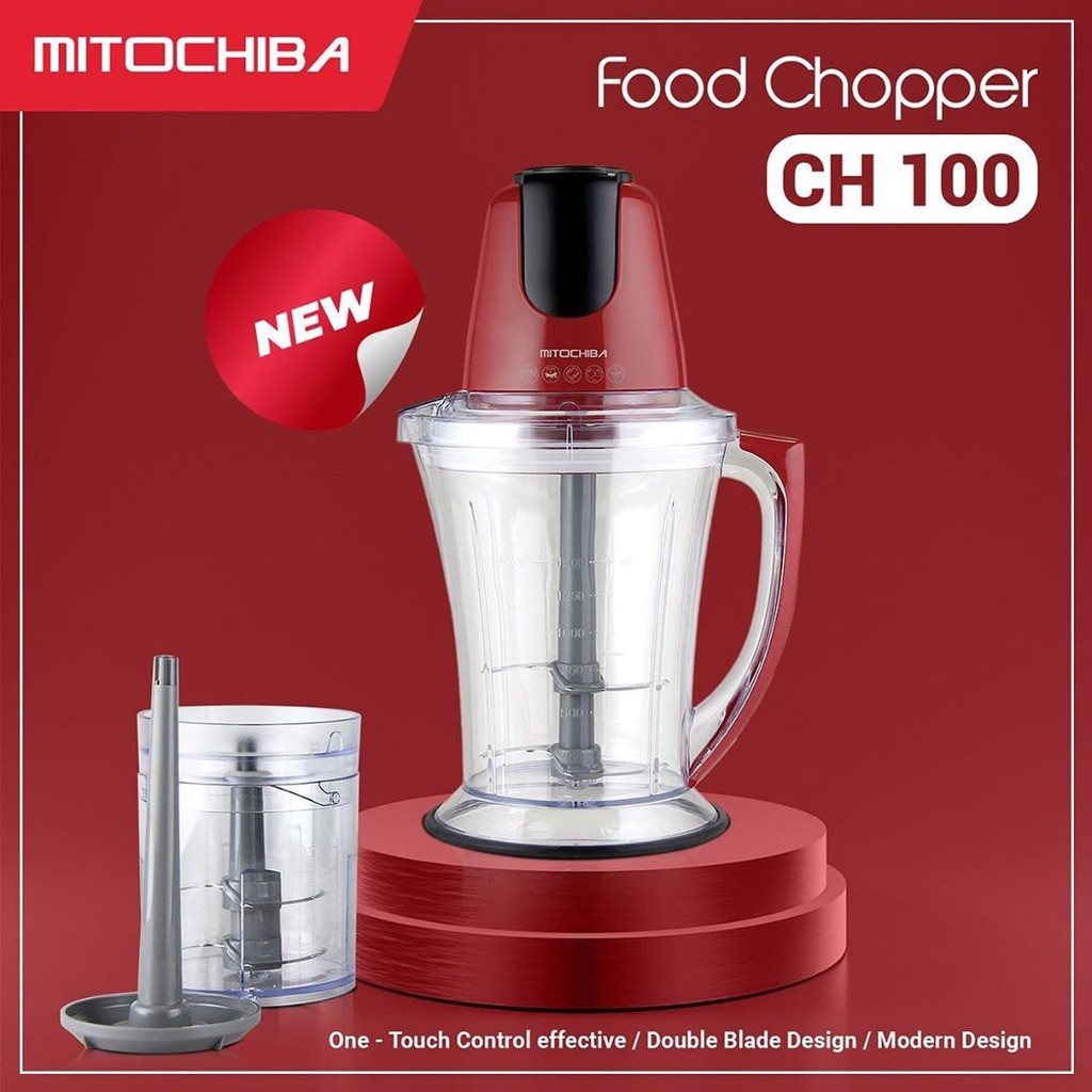 MITOCHIBA Food Chopper CH-100 Blender 1.5L - RED RUBBY
