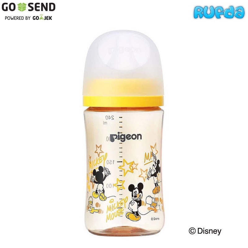 Disney Yellow 240ml Pigeon SofTouch PPSU Generasi 3 Botol Susu Baby Bottle