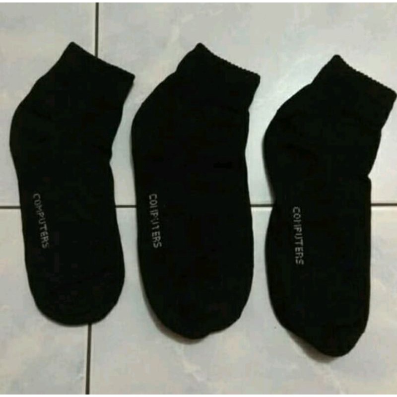 Kaos kaki hitam dan putih kaos kaki pendek pria wanita