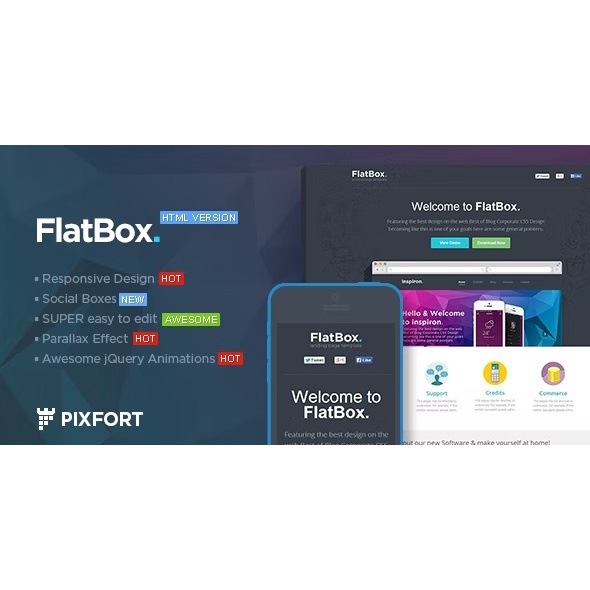 Landing HTML Page - FlatBox Software Landing HTML Page Template