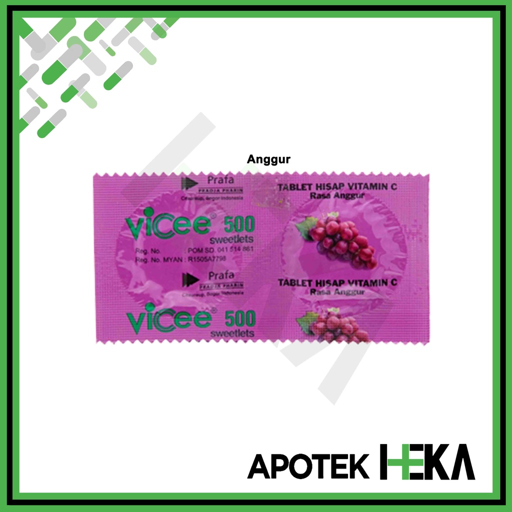 Vicee 500 Strip isi 2 Tablet - Tablet Hisap Vitamin C (SEMARANG)