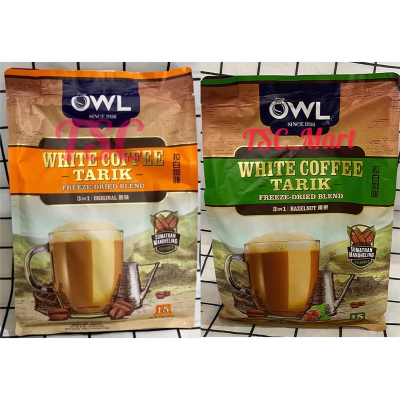 

OWL White Coffee Tarik 3in1 Original 1 bungkus isi 15 sachet / Freeze / Dried / Blend / owl / Kopi / Tarik / White / Coffee / Tarik / 3in1 / Original / Hazelnut