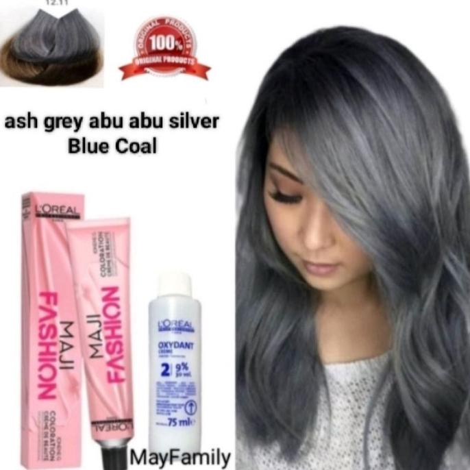 | CAT RAMBUT LOREAL MAJIFASHION 12.11 ASH GREY ABU ABU SILVER BLUE EE6464GR