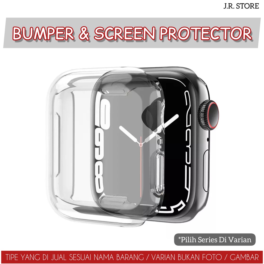 bening FULL COVER softcase APPLE WATCH ULTRA 49mm / WATCH SERI 8 / SERI 7 (41mm / 45mm) SERI SE (2020 / 2022) SERI 6 / 5 / 4 (40mm / 44mm) / SERI 3 / 2 / 1 (38mm / 42mm) SILIKON CASE BODY