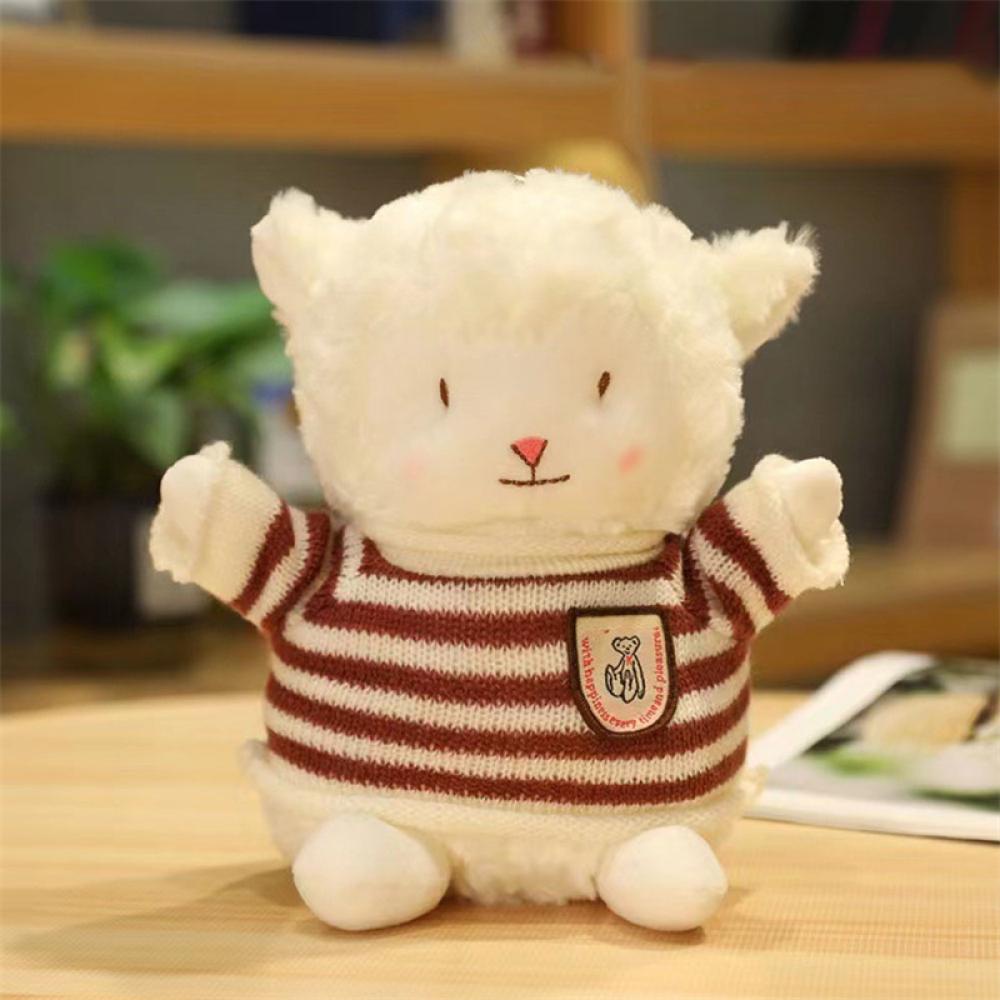 Timekey 23 cm Domba Lucu Mainan Mewah Boneka Lembut Kawaii Domba Boneka Binatang Bantal Ulang Tahun Natal Mainan Untuk Anak Anak L2M6