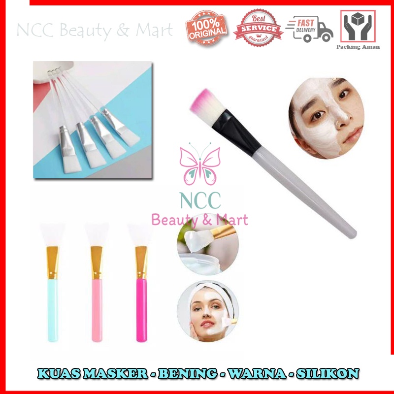 * NCC * Kuas Masker Bening Putih Pink Silikon Sendok Spatula