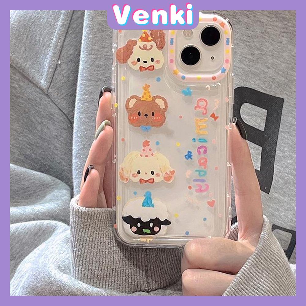 Case For iPhone 14 Pro Max TPU Soft Jelly Airbag Clear Case Cute Animals Camera Protection Shockproof For iPhone 14 13 12 11 Plus Pro Max 7 Plus X XR