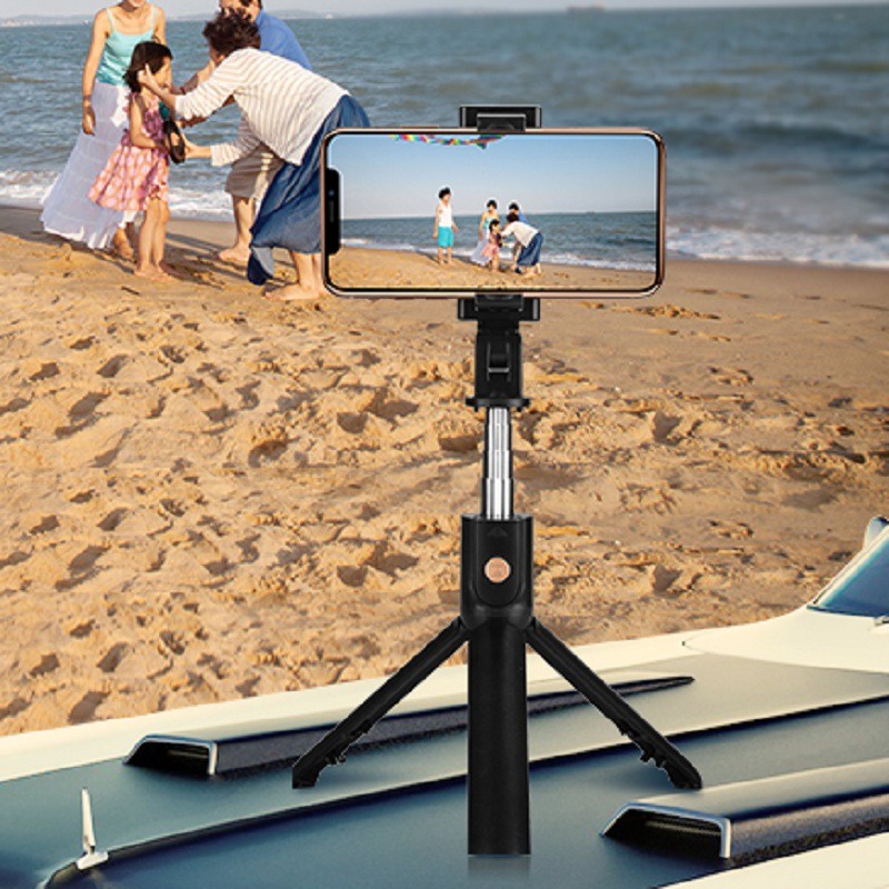 Tongsis Tripod Bluetooth 3 In 1 dengan remote control Portable Flexible Selfie Stick 360º