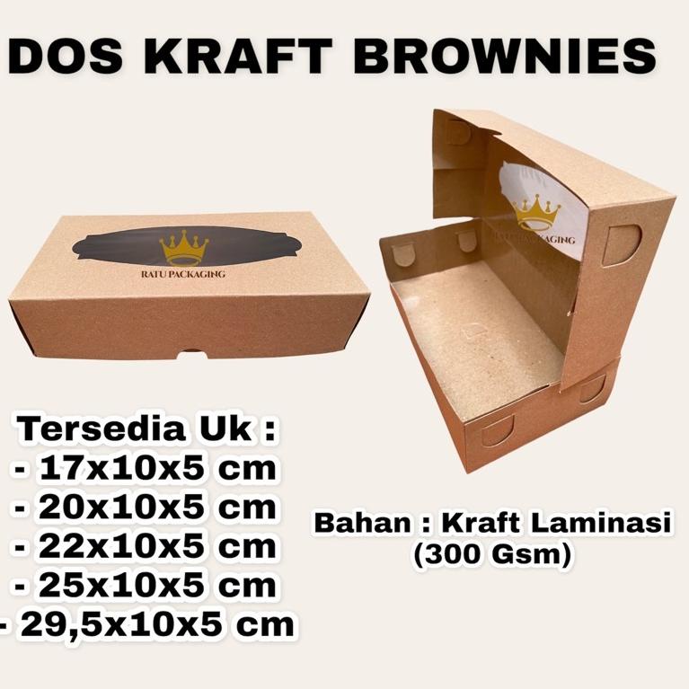 

[Etalase](Z67N)✓ RATU | Dos KRAFT BROWNIES Kue Box Dus Kotak Kue Brownies Kraft Window Laminasi Tinggi 5Cm Ukuran 17x10x5, 20x10x5, 22x10x5, 25x10x5, 29.5x10x5 amanah