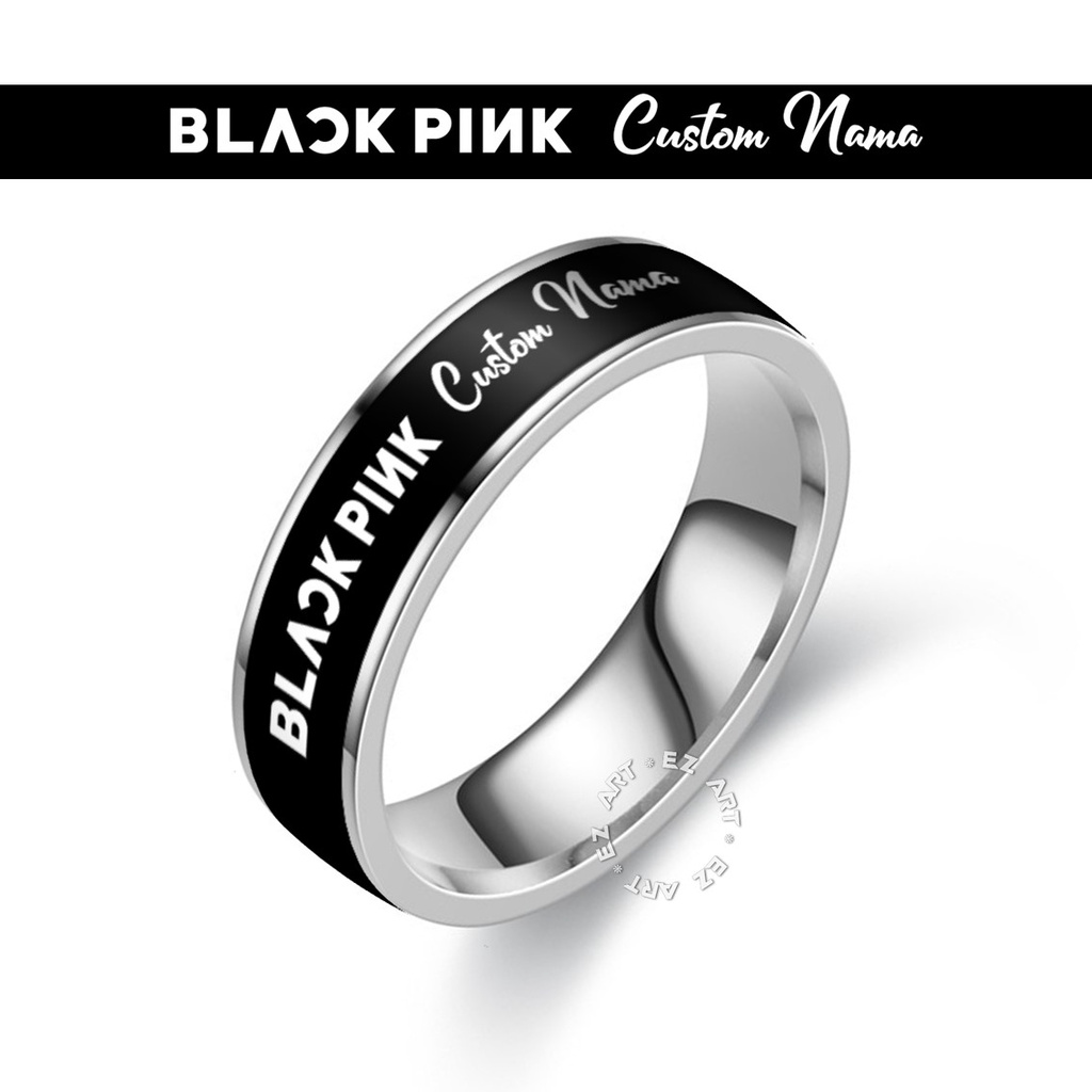 CINCIN CUSTOM NAMA TULISAN LOGO BAND KPOP KOREA STAINLESS STEEL ANTI KARAT BTS EXO BLACKPINK TWICE NCT SEVENTEEN