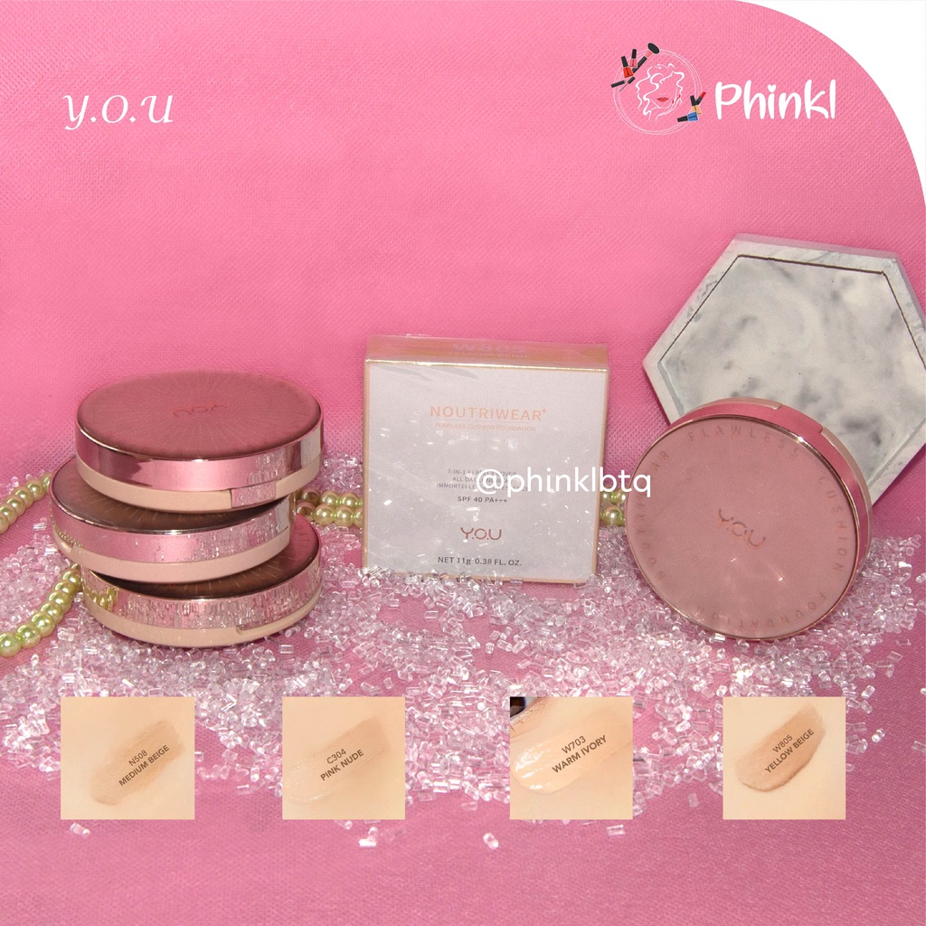 `ღ´ PHINKL `ღ´ Y.O.U nutriwear cushion flawless foundation alas bedak menutup noda