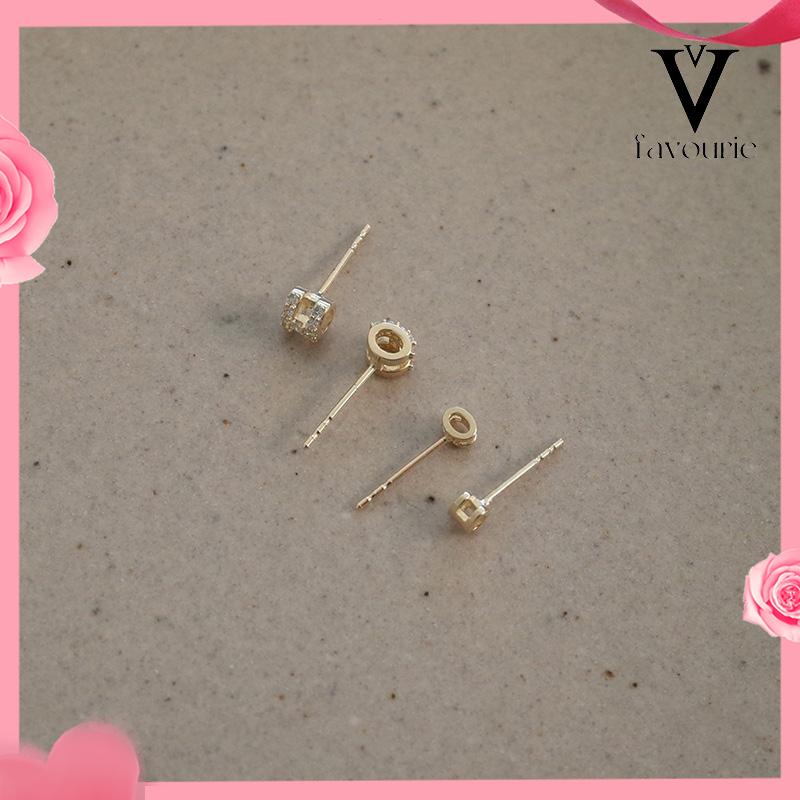 CODMini H Letter Simple Ear Studs Temperamen Indah Anting Semua Cocok untuk Wanita-FA