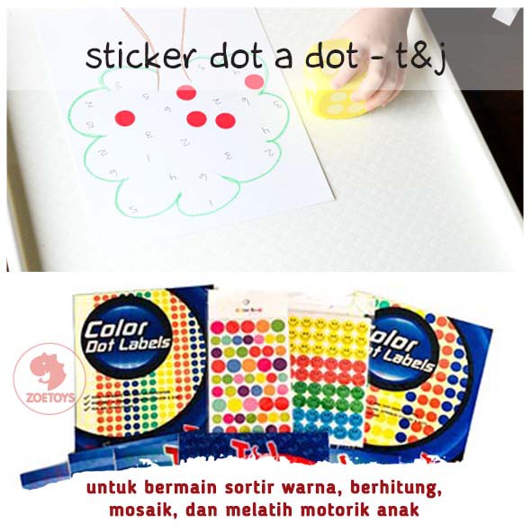 Zoetoys Sticker Dot a Dot - T&amp;J | Label Color Dot 114 Activity | Stickers Hadiah Tempelan Apresiasi