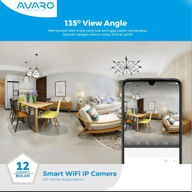 AVARO Smart CCTV WIFI IP Camera CCTV Indoor 2MP PTZ Garansi Resmi