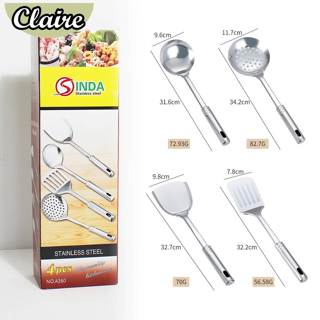 Set Spatula Stainless Steel 4 Pcs / Spatula Sutil Stainless