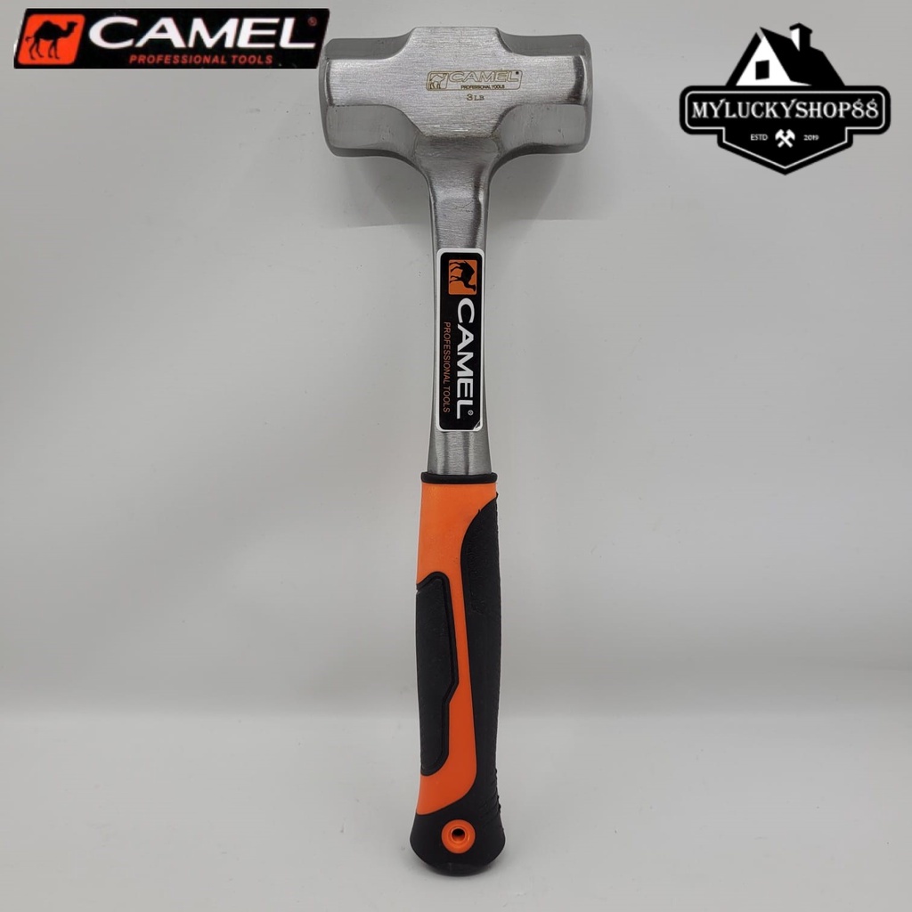 Camel Palu Batu 3 LB Bodem 3Lb Rubber Grip Gagang Besi Lapis Karet