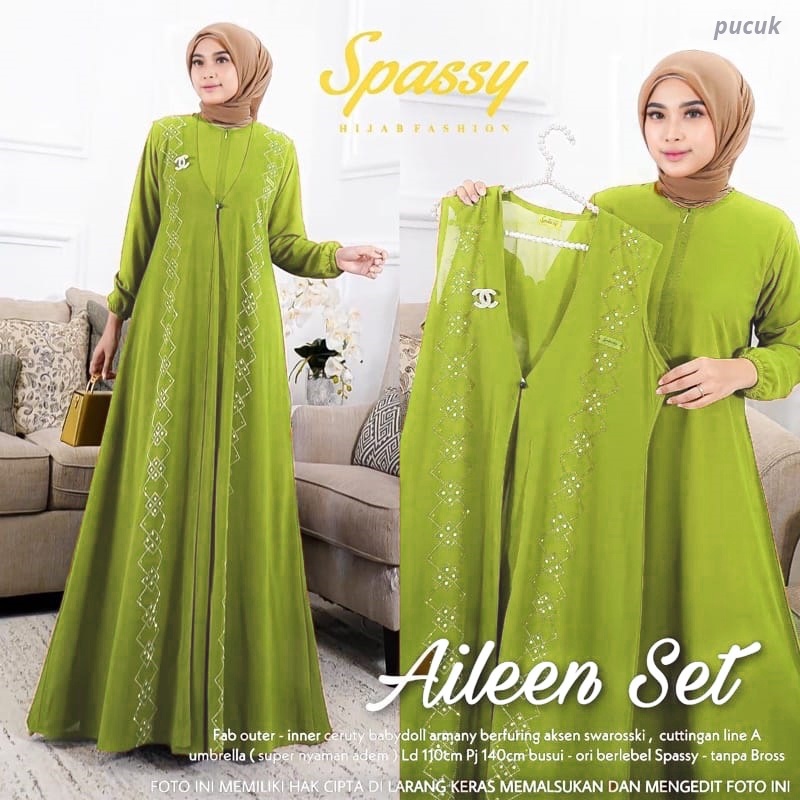 [Ada jumbo] AILEEN set / Ailen Dres / Aileen Dress / Aileen Gamis-Pucuk