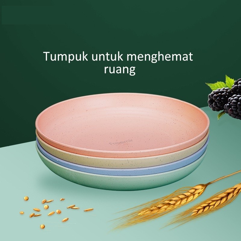 Piring Makan Bentuk Bulat - Wheat Straw Plate